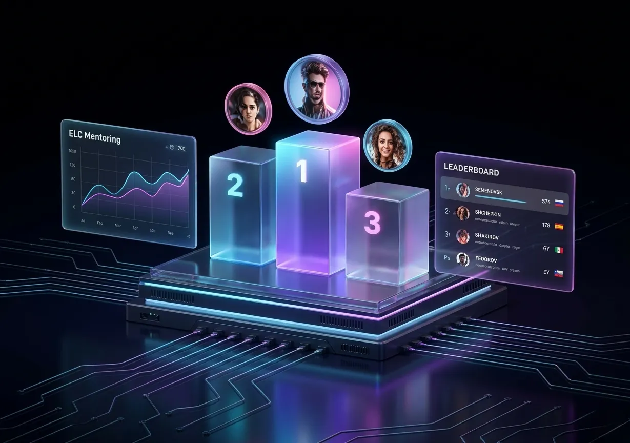 Podium with ELO rankings